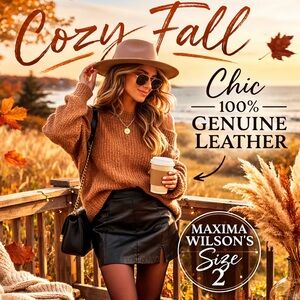 Maxima Wilson’s 100% Leather Black Mini Skirt Size 2 XS Genuine Leather Lined